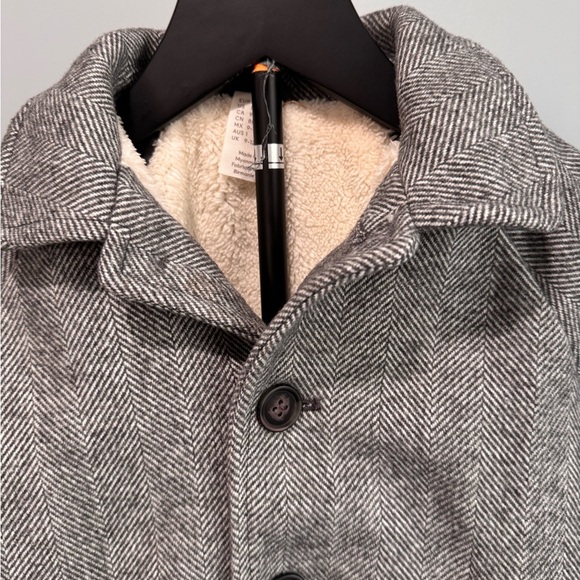 H&M Kids Charcoal Herringbone Pea Coat - Picture 4 of 9